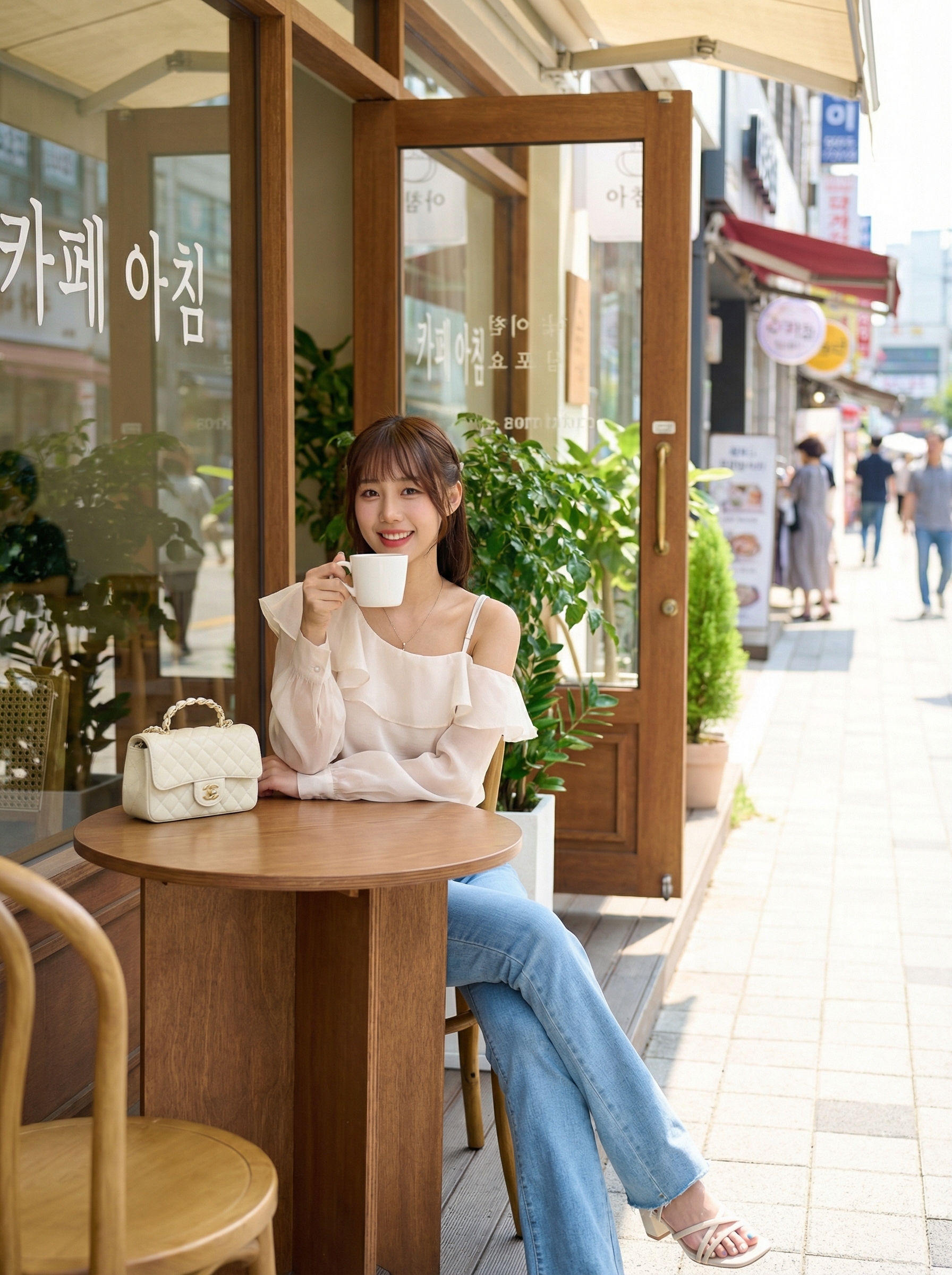 漫紗荷葉單肩上衣(肩帶珍珠款/無珍珠款)