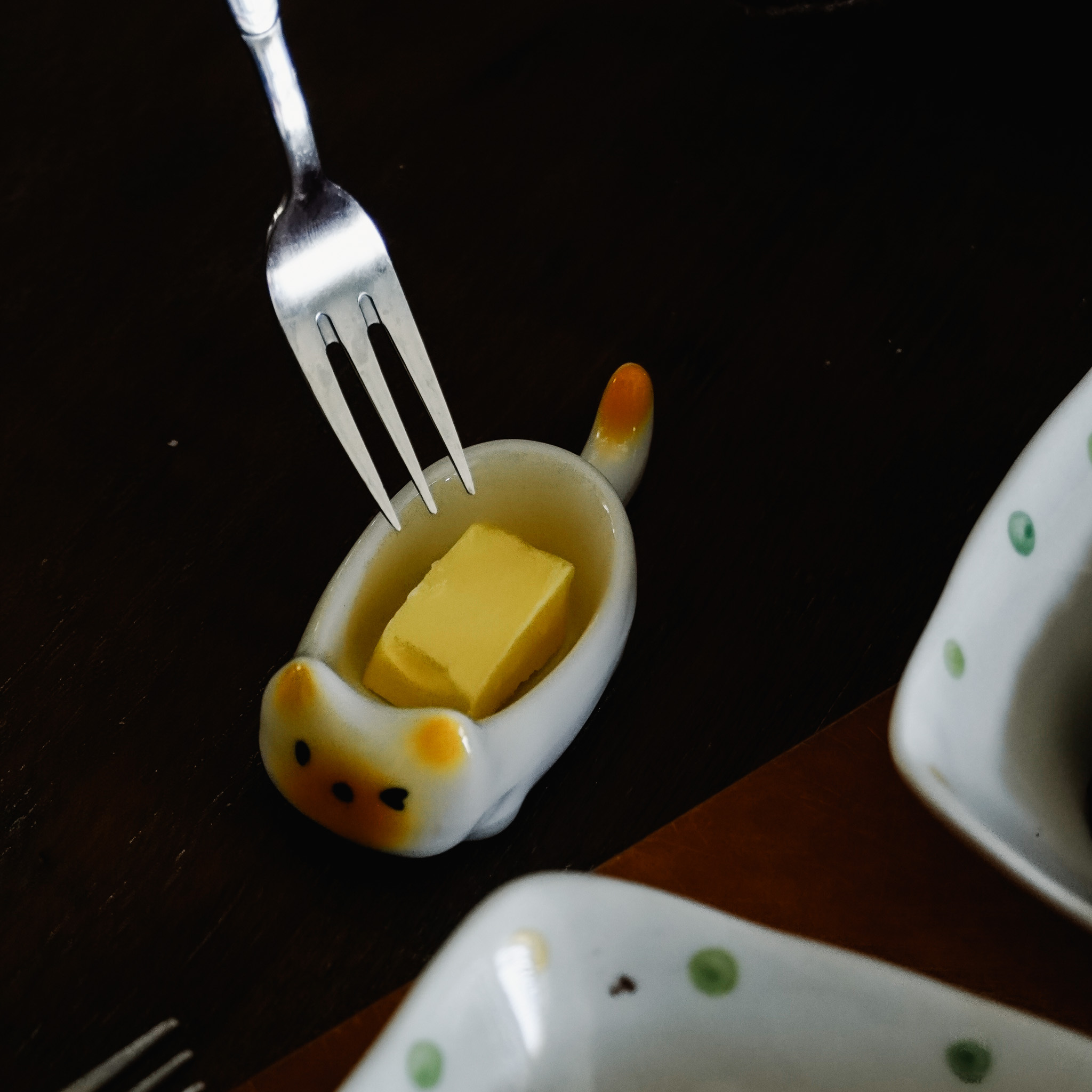 陶瓷小貓筷架醬料碟 四入組