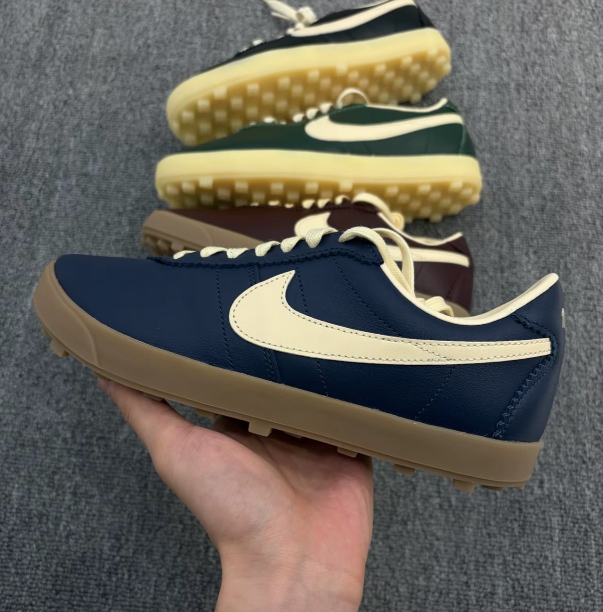 女鞋 NIKE W ASTROGRABBER LTHR 藍色 MEOVV 復古 皮革 鬆餅格紋 休閒鞋【II1259-400】