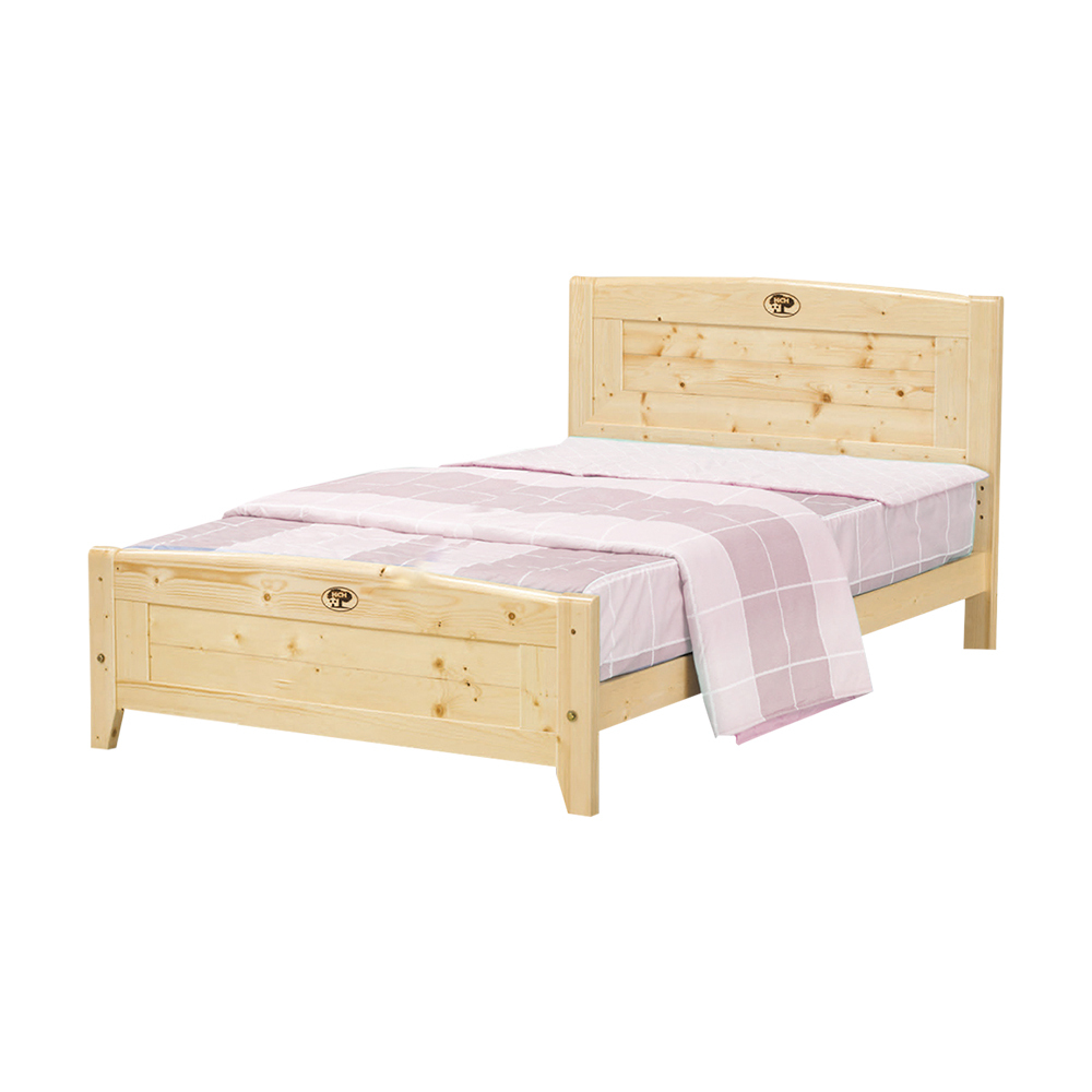 柏蒂家居-柏格3.5尺單人松木床架