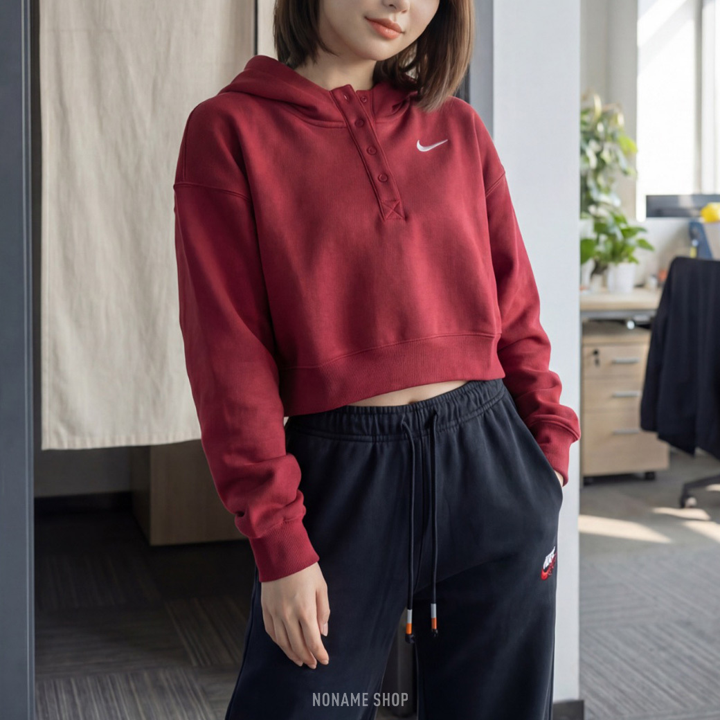 NIKE FW25 微短版 連帽 帽T (女款)