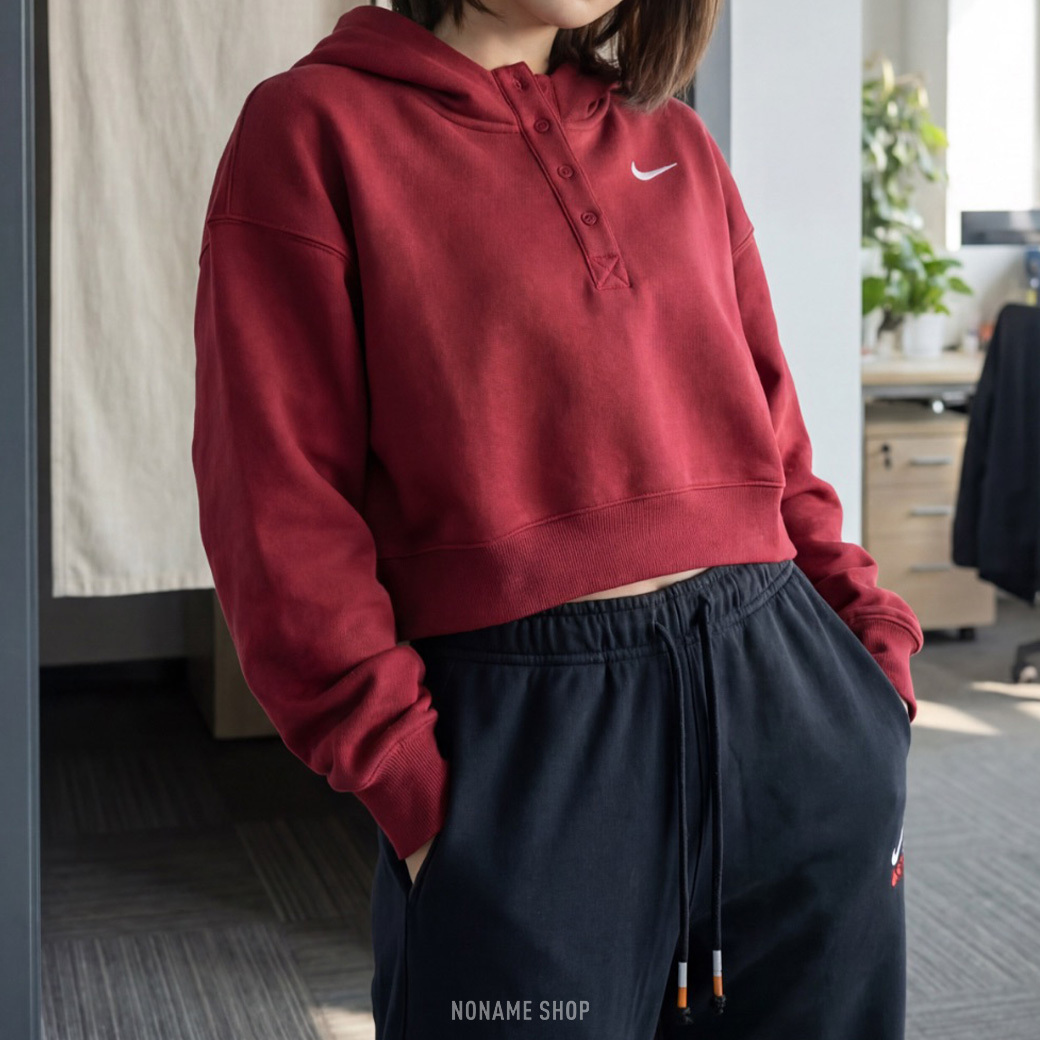 NIKE FW25 微短版 連帽 帽T (女款)