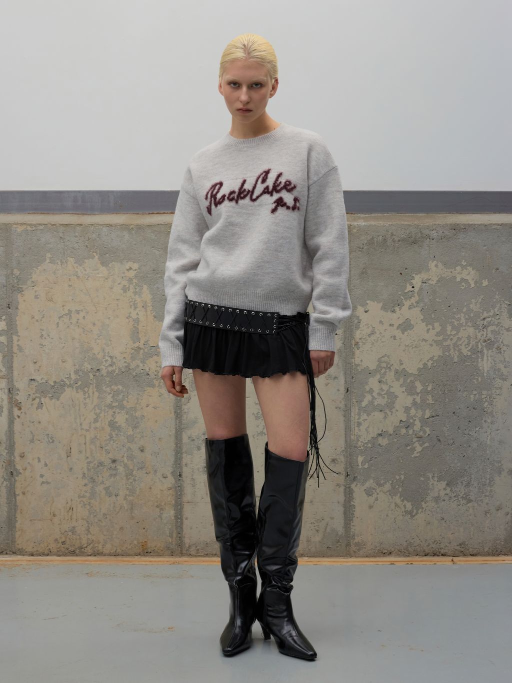 【現貨】Script Logo Mohair Knit-Oatmeal