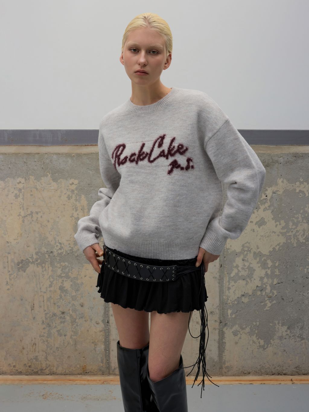 【現貨】Script Logo Mohair Knit-Oatmeal