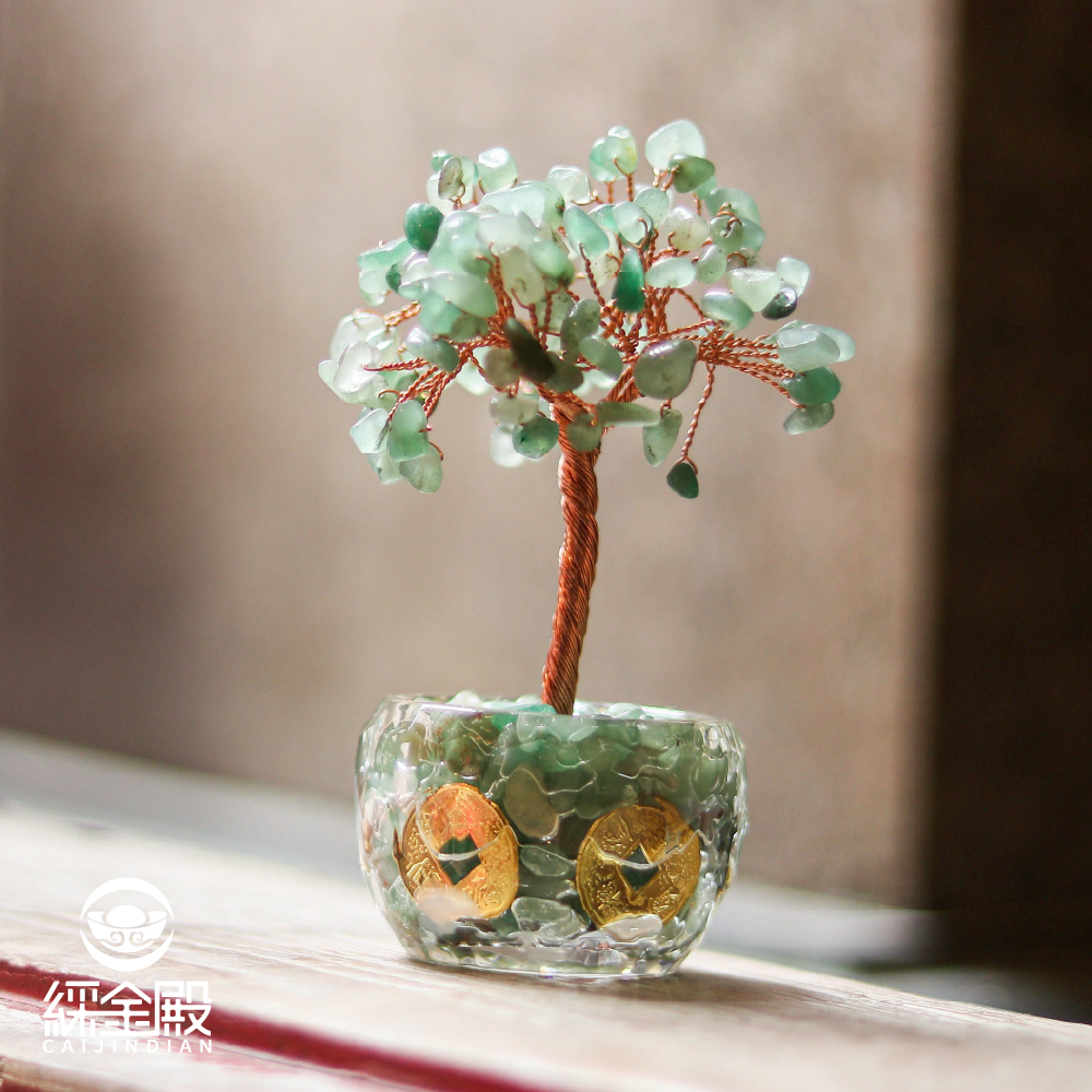 東陵玉-招財聚富琉璃水晶發財樹｜過爐加持｜招財樹｜正能量｜財運【綵金殿】