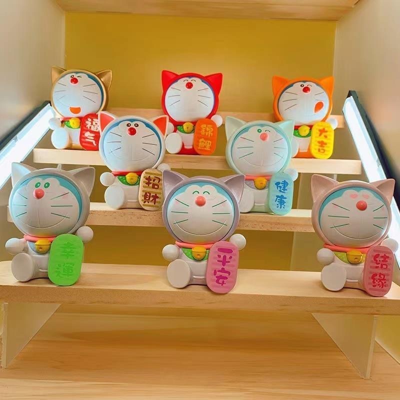 预购 哆啦a梦盲盒祝福气满卡通小叮当桌面摆件新款蓝胖子招财转运礼物 8盒