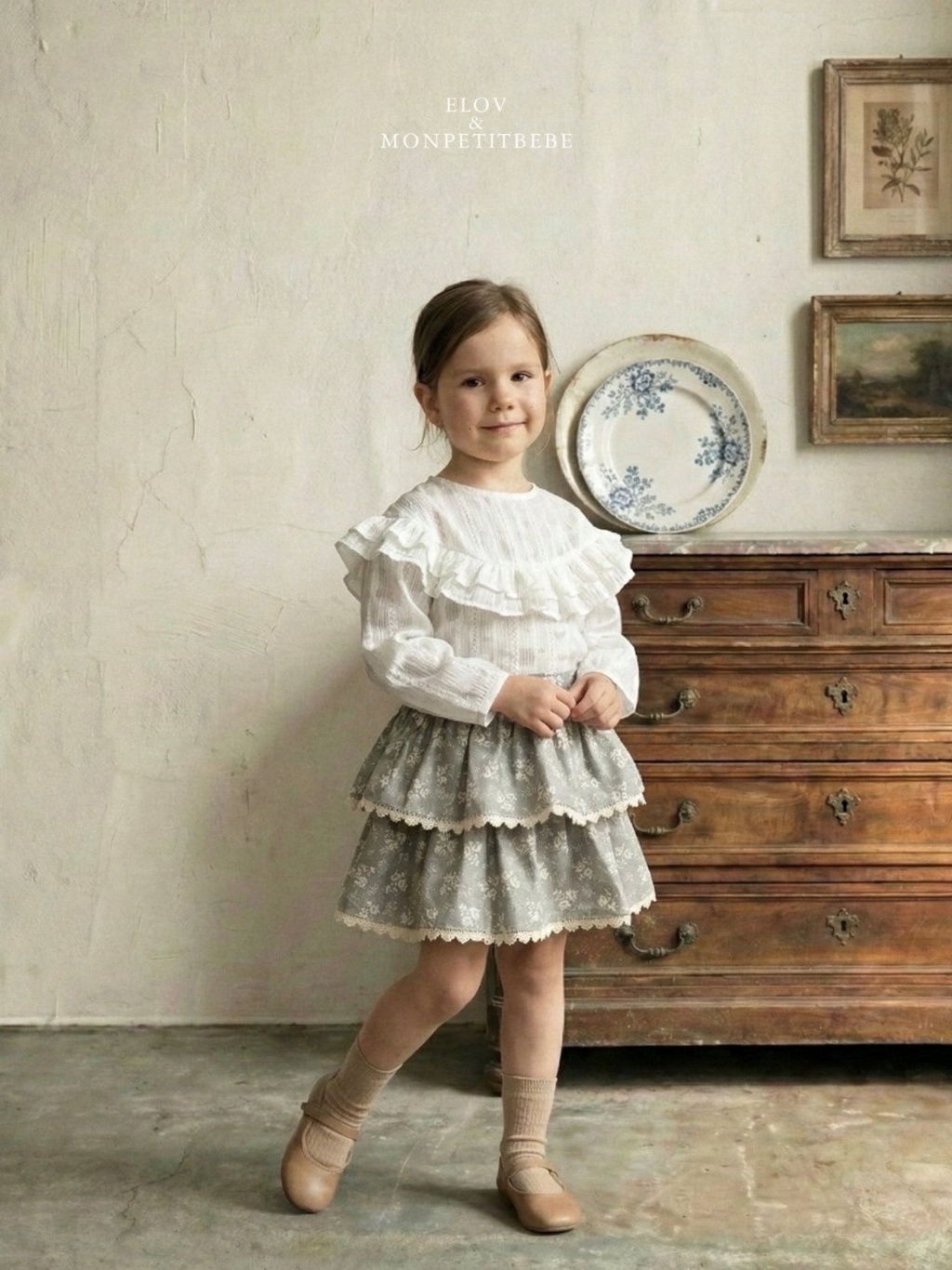 正韓春Monpetitbebe 兩色碎花蛋糕裙