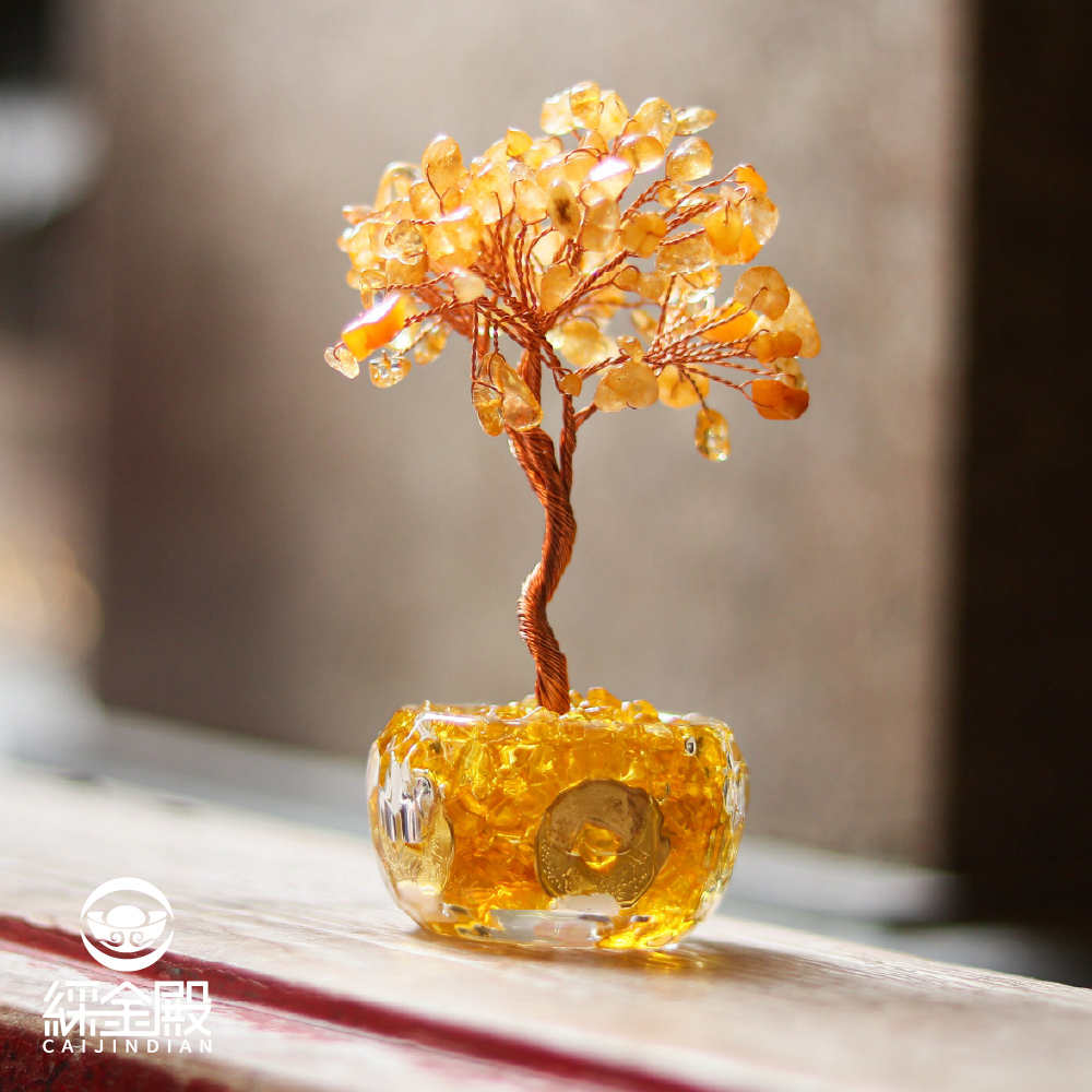 黃水晶-招財聚富琉璃水晶發財樹｜過爐加持｜招財樹｜正能量｜財運【綵金殿】