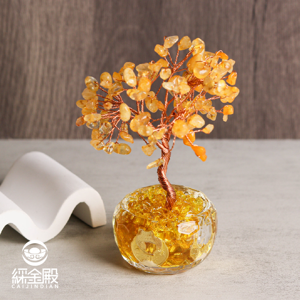 黃水晶-招財聚富琉璃水晶發財樹｜過爐加持｜招財樹｜正能量｜財運【綵金殿】