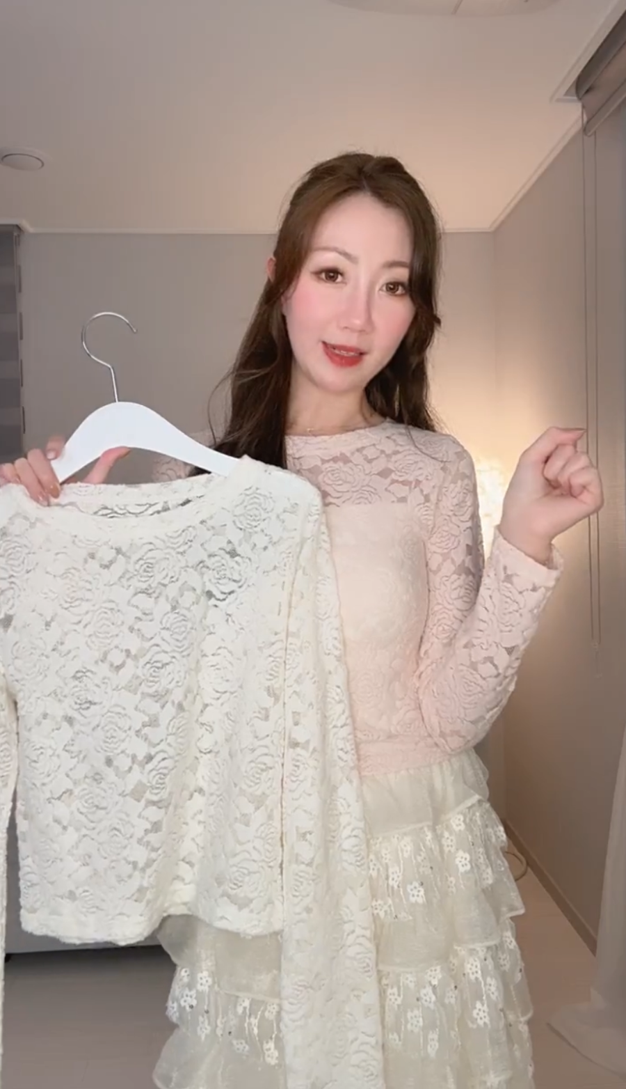 *BJ2 MADE SERIES* THE RIBBED ROSÉ LACE🌹 TOP 260129