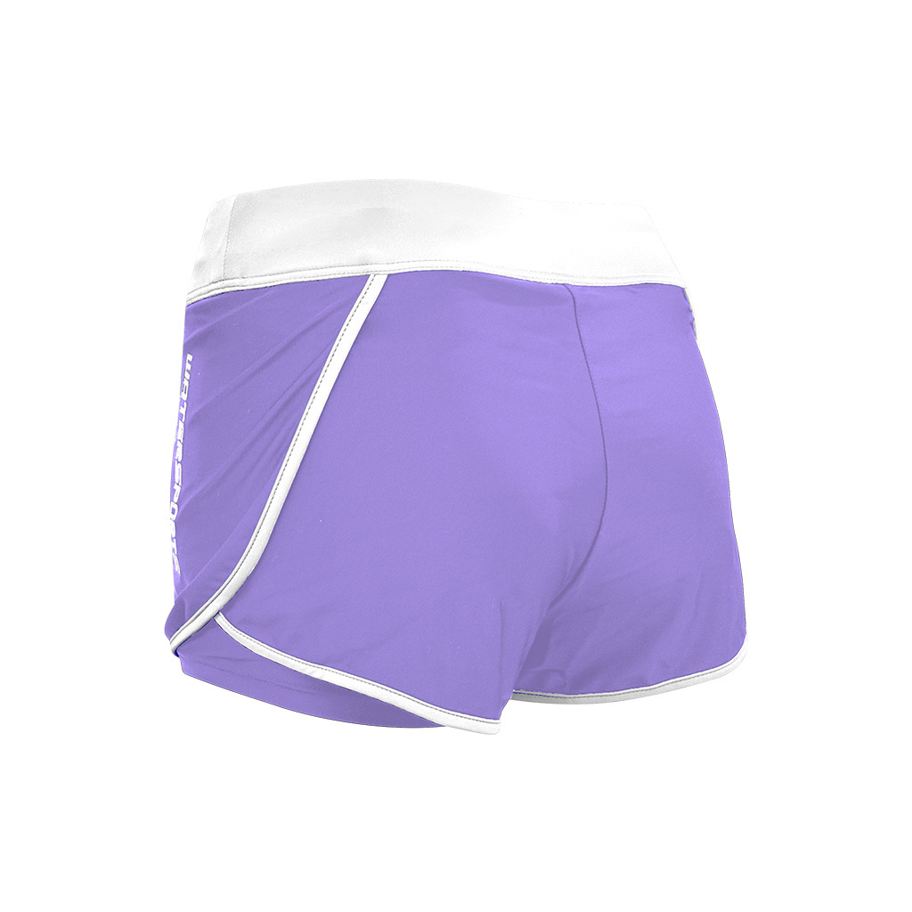 Colorblock Layered Leggings Beach Shorts - Purple/White