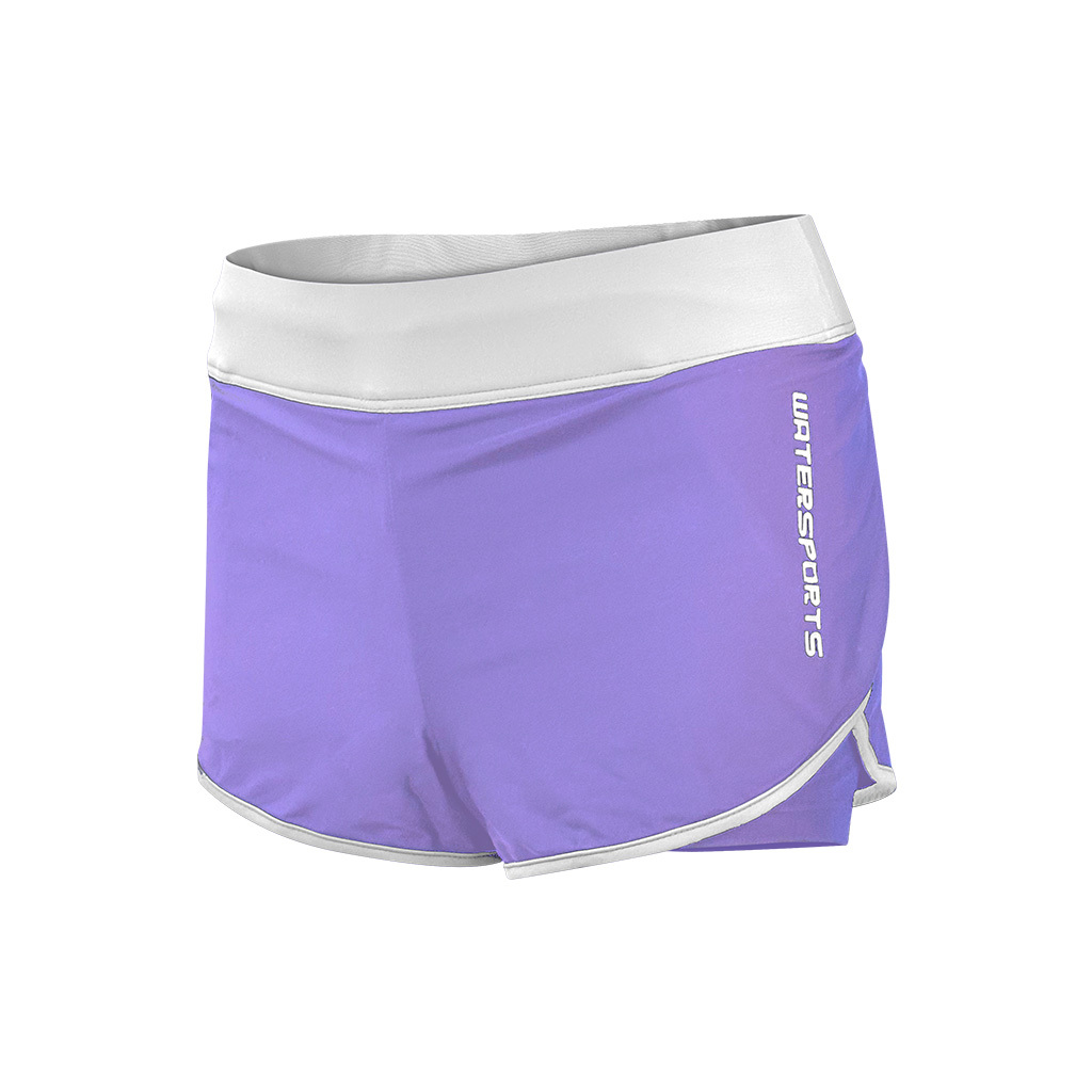 Colorblock Layered Leggings Beach Shorts - Purple/White