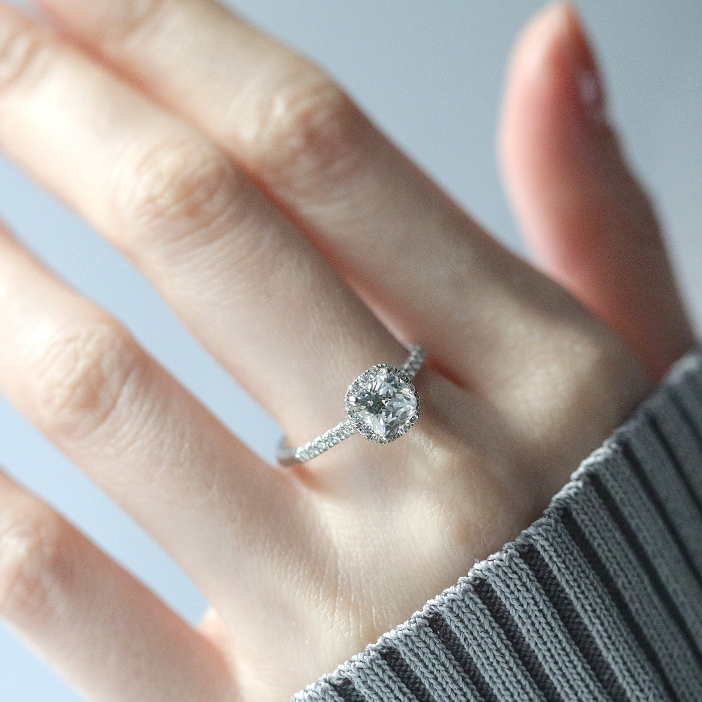 暮光微語 — GIA1克拉枕形鑽戒