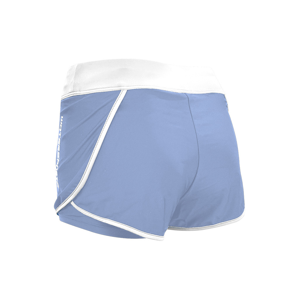Colorblock Layered Leggings Beach Shorts - Light Blue/White
