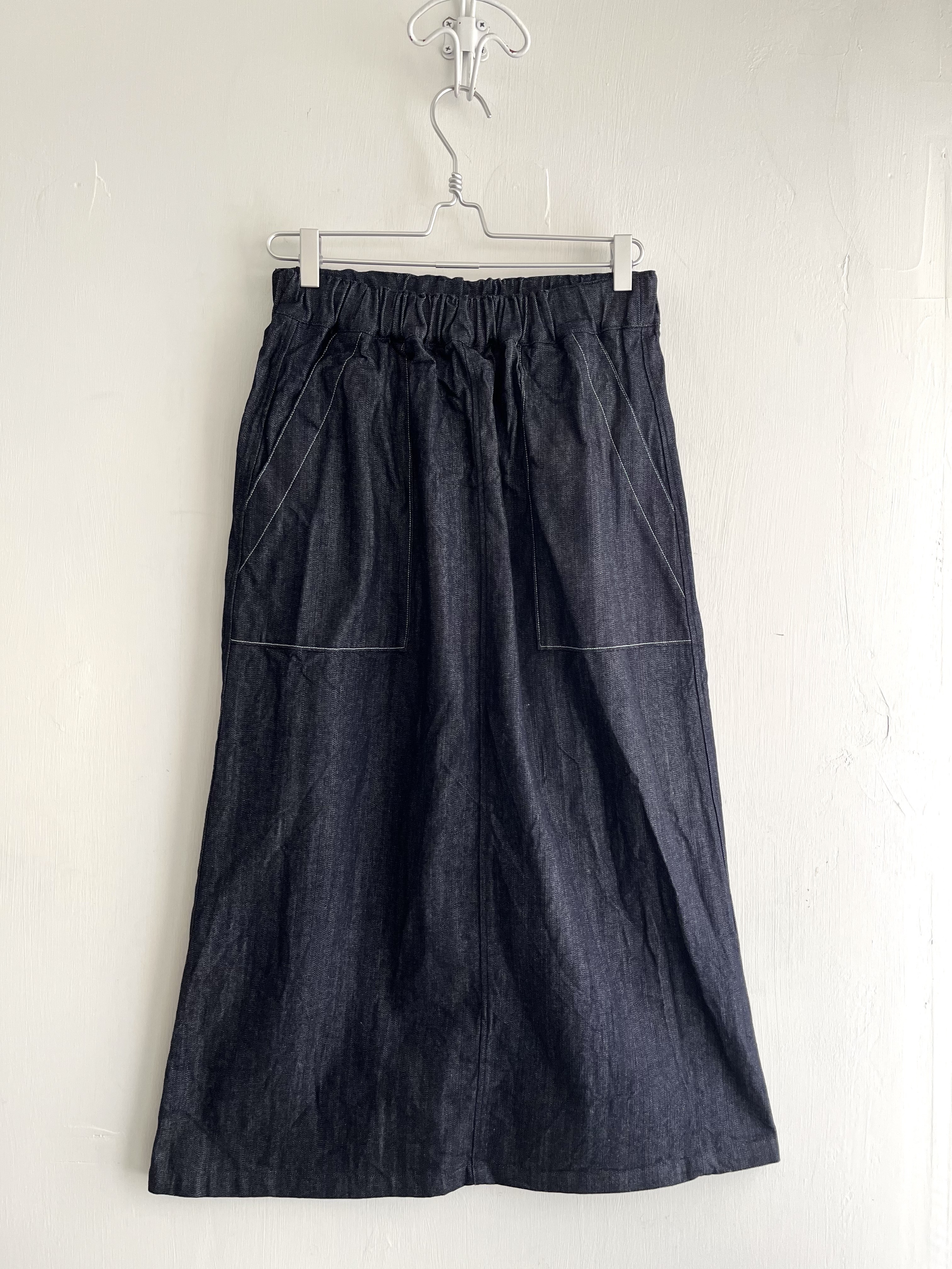 日本製DIARIES藍色牛仔布全橡筋裙