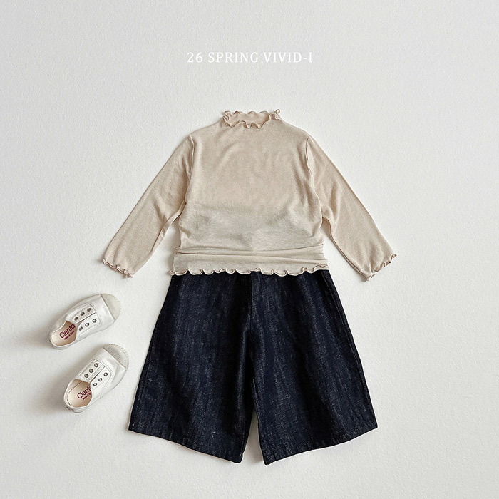 正韓春vividi 原色牛仔寬褲