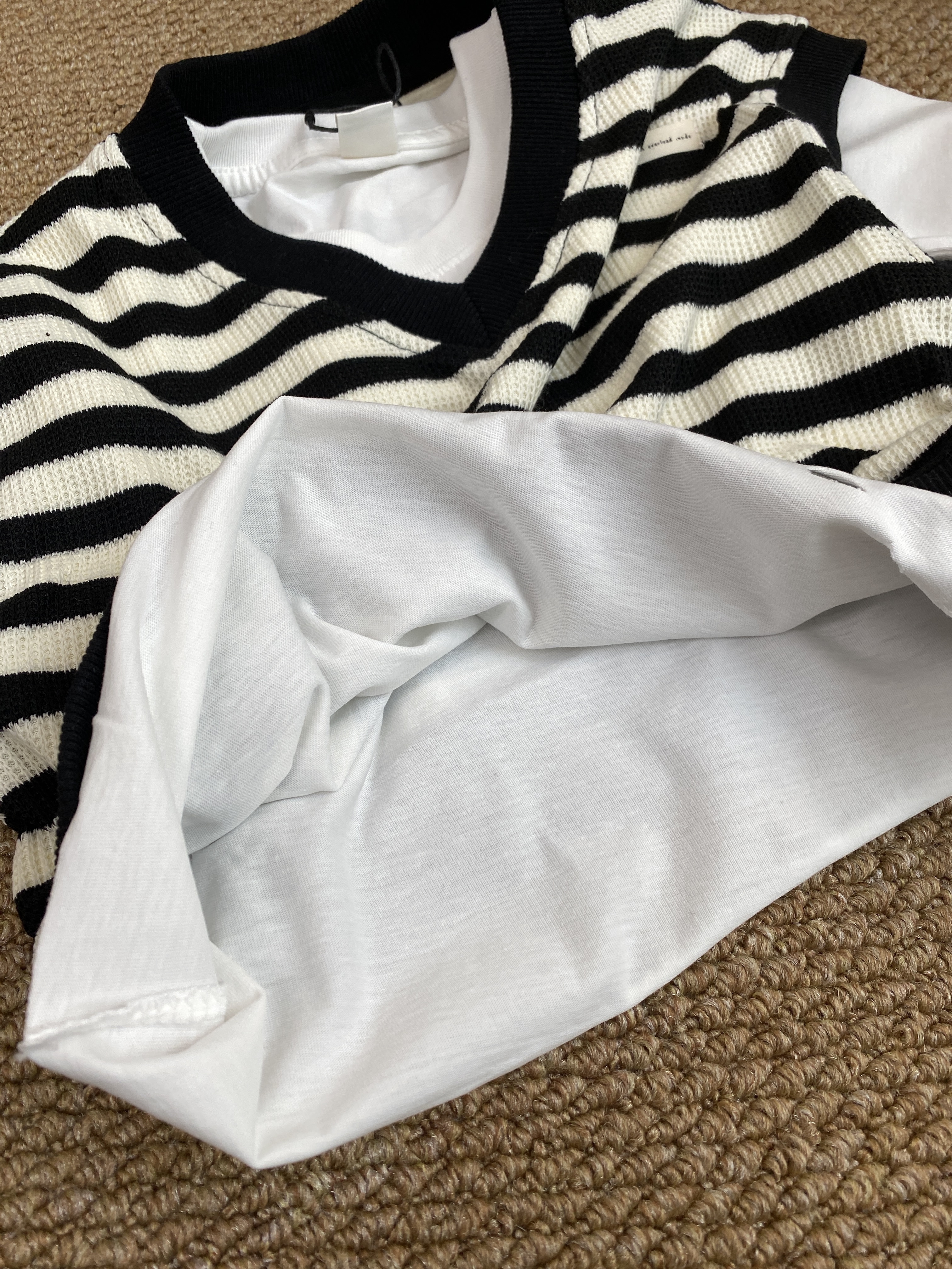 A04183條紋背心兩件式上衣