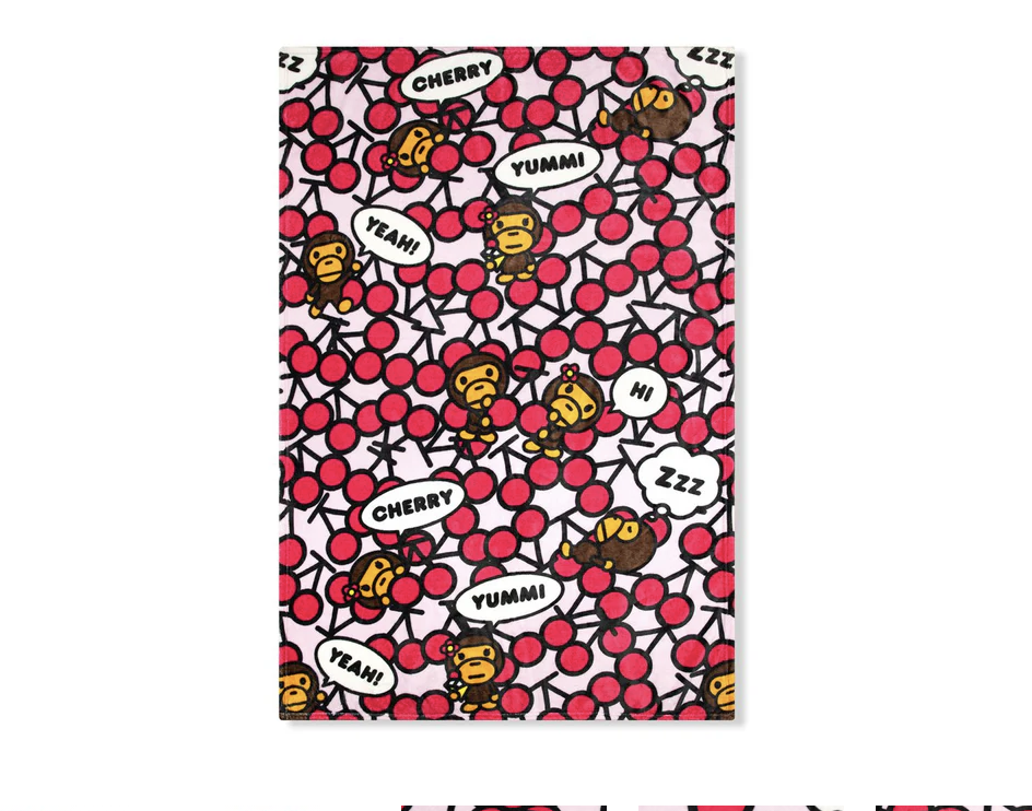 【BAPE配件】0131 發售 BABY MILO CHERRY PATTERN BLANKET