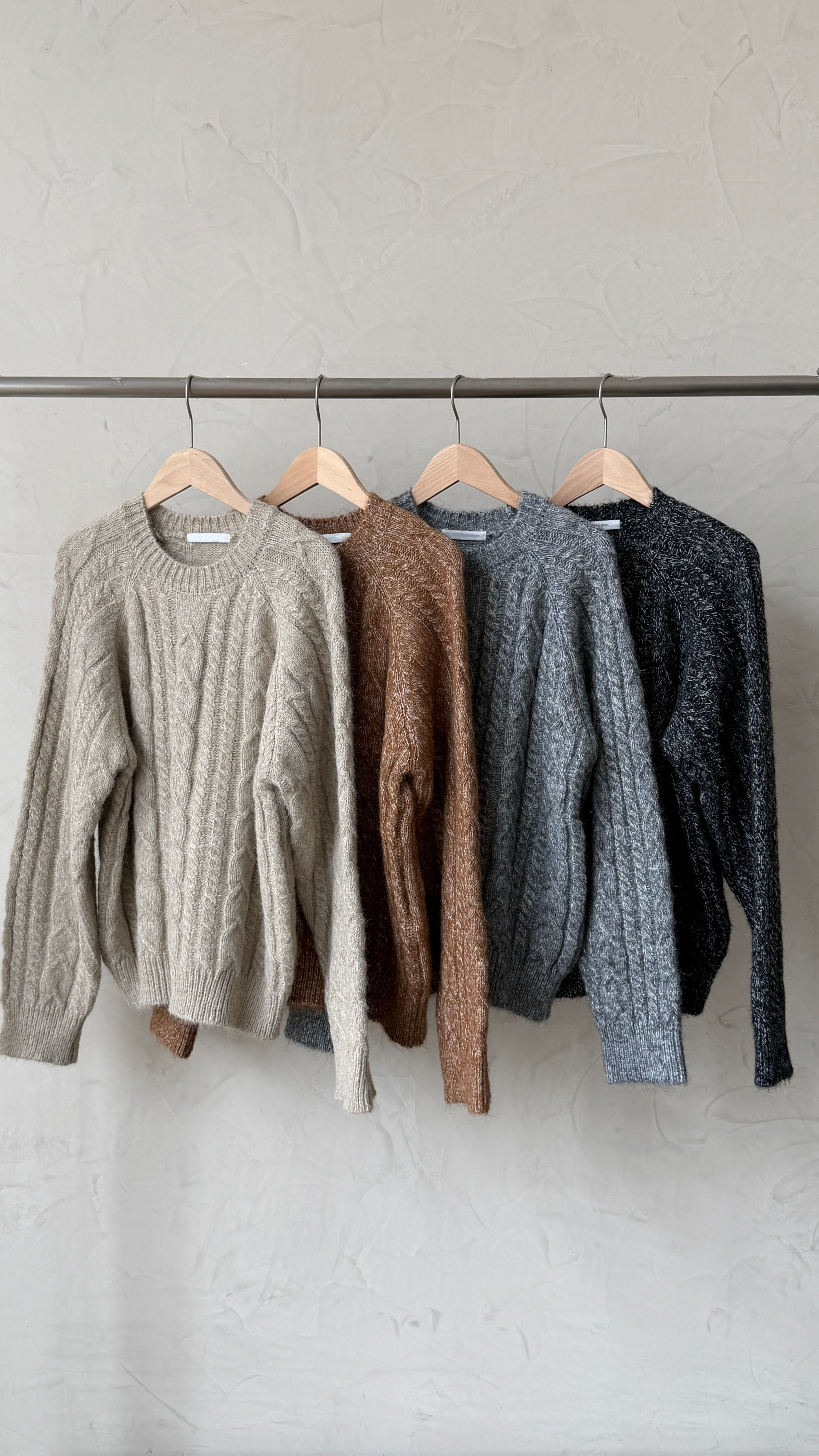 KR488 麻花軟糯糯圓領冷衫-4色