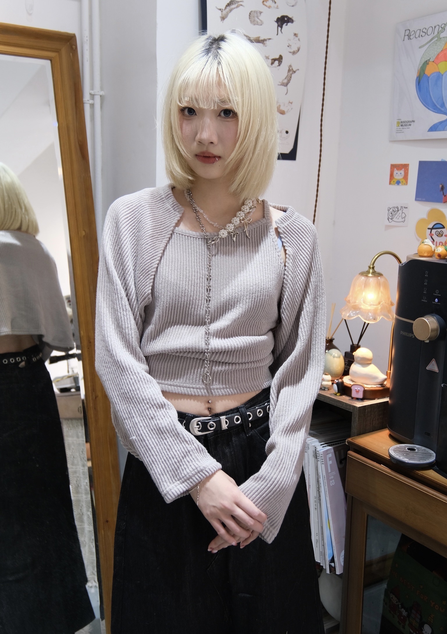 氣質坑紋背心+外套SET!