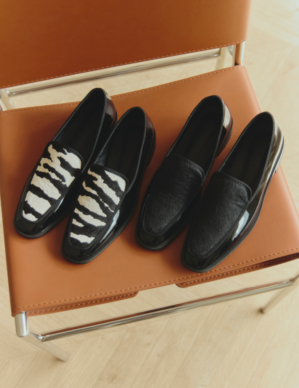 漆皮馬毛樂福鞋（2色/4尺寸）