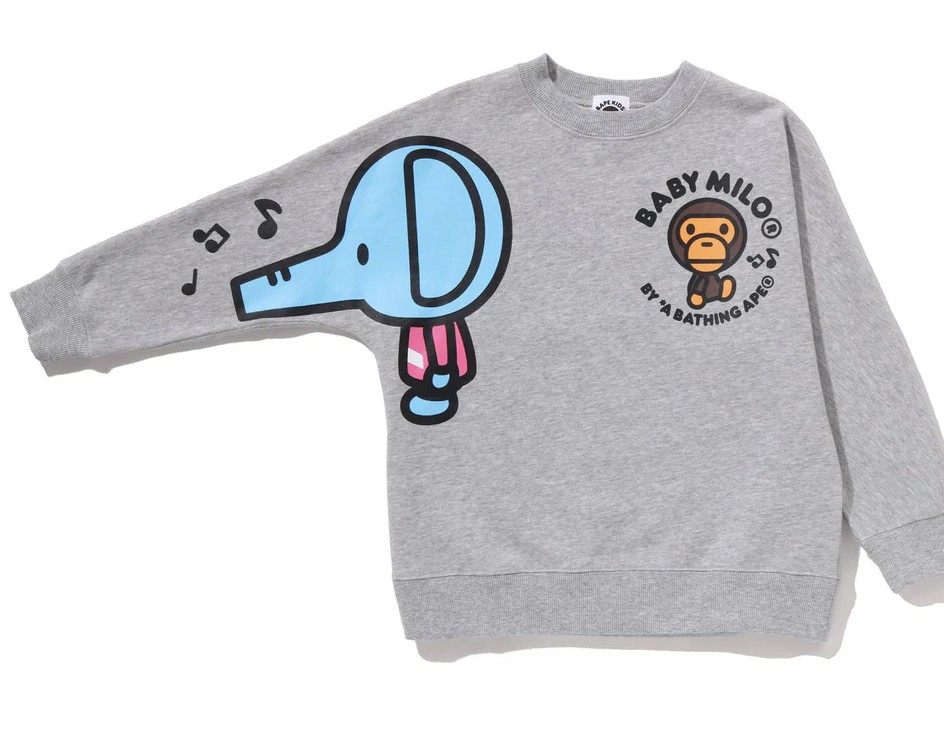 【BAPE童裝】0131 發售 BABY MILO ELEPH CREWNECK SWEATSHIRT