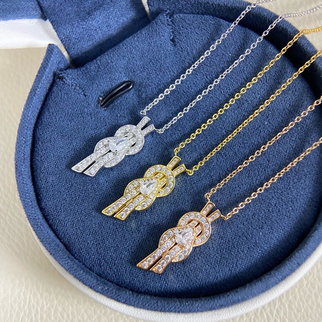 18k Fr”Chance infinie八字鑽無限來財滿鑽高奢定製項鍊