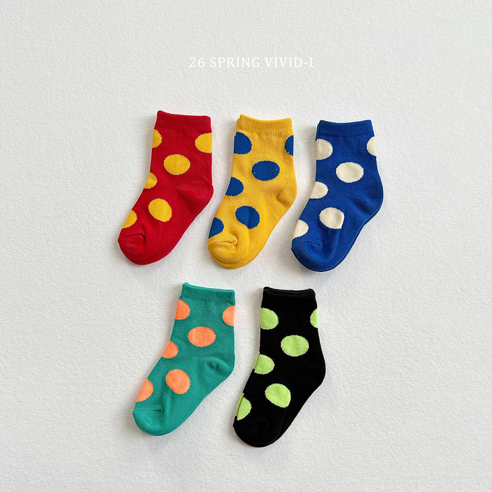 正韓春vividi 多彩波點襪