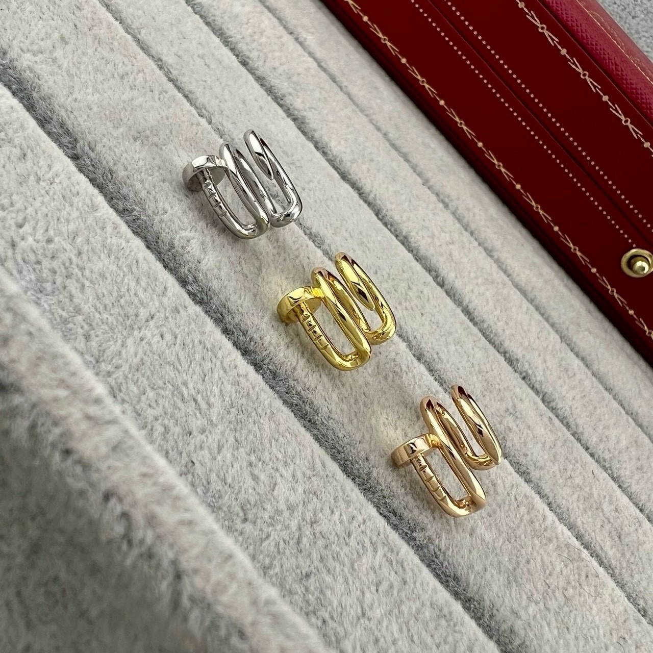 18k ct”釘子三層設計高奢定製耳骨夾