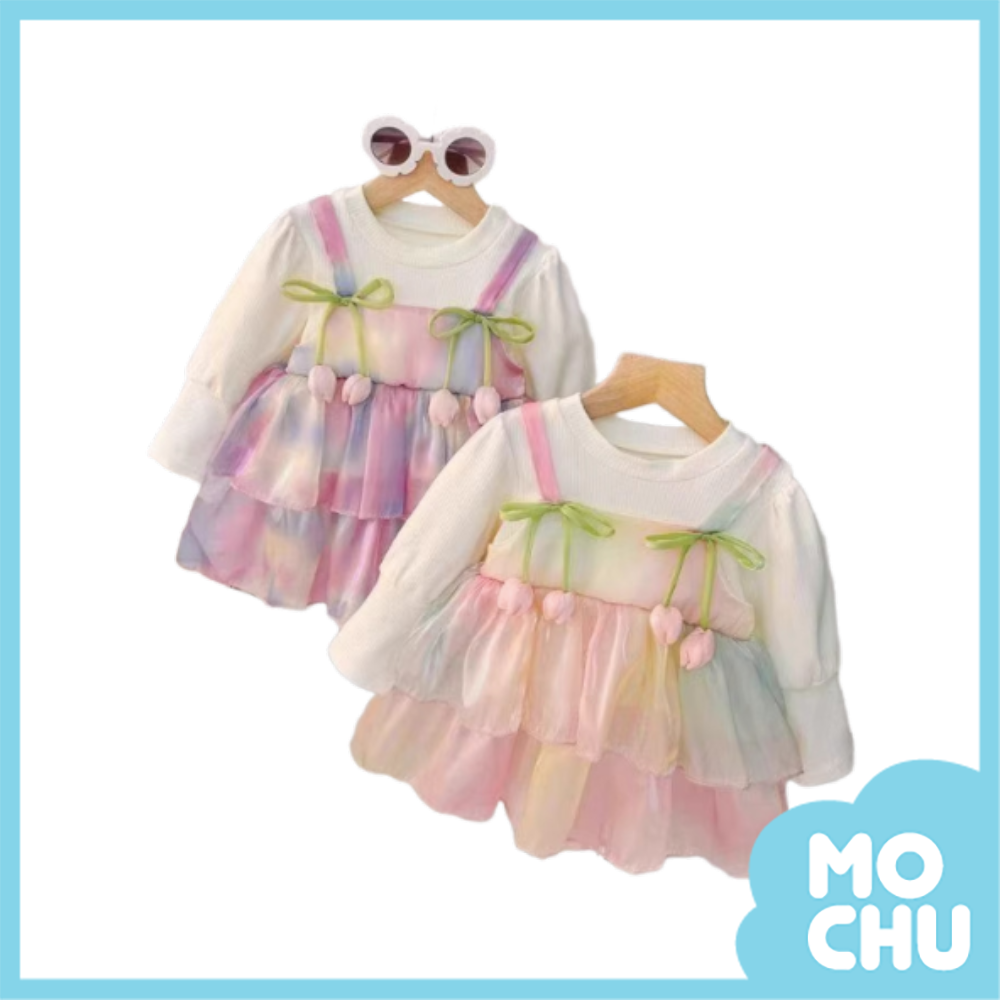 粉彩花朵蛋糕裙洋裝(二色)