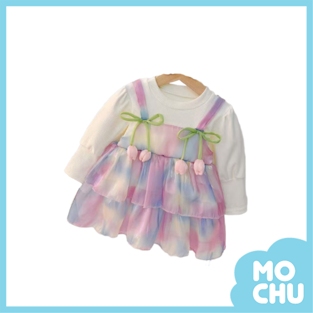 粉彩花朵蛋糕裙洋裝(二色)