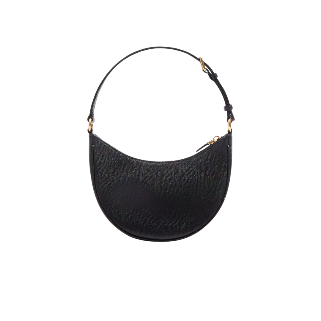 1FF0101-327 [VALENTINO GARAVANI] Vlogo Signature Mini Hobo Bag In Grainy Calfskin Black (SS26) # (B-EU-E)