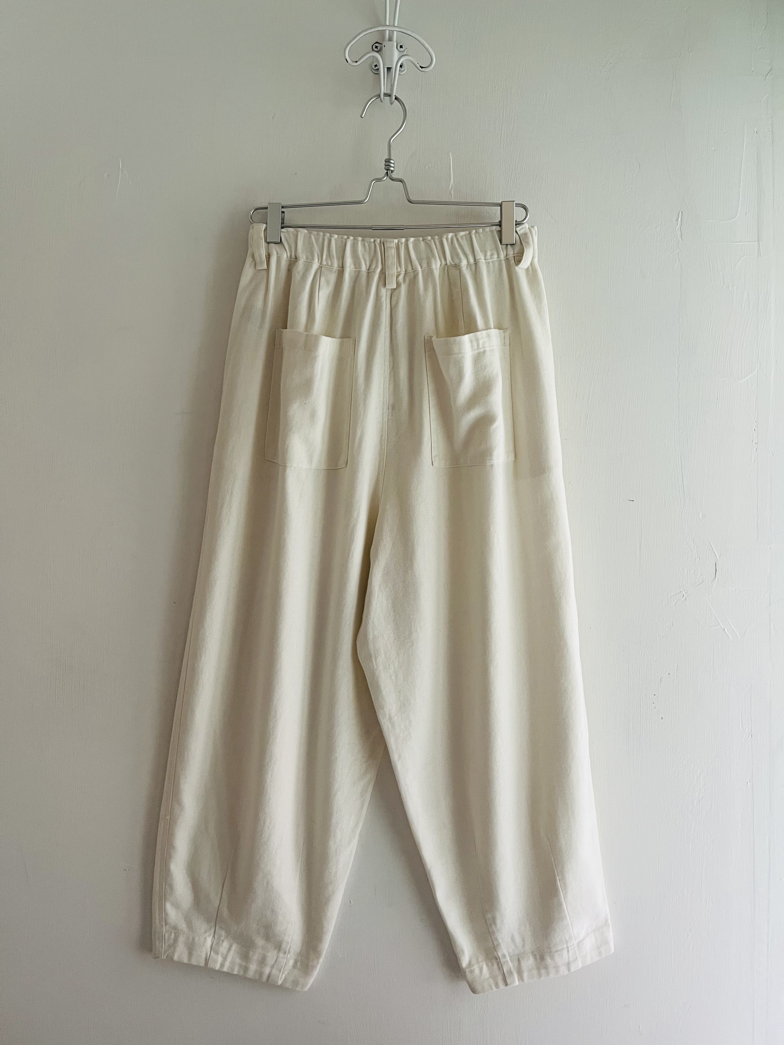 nachukara白色半橡筋闊褲