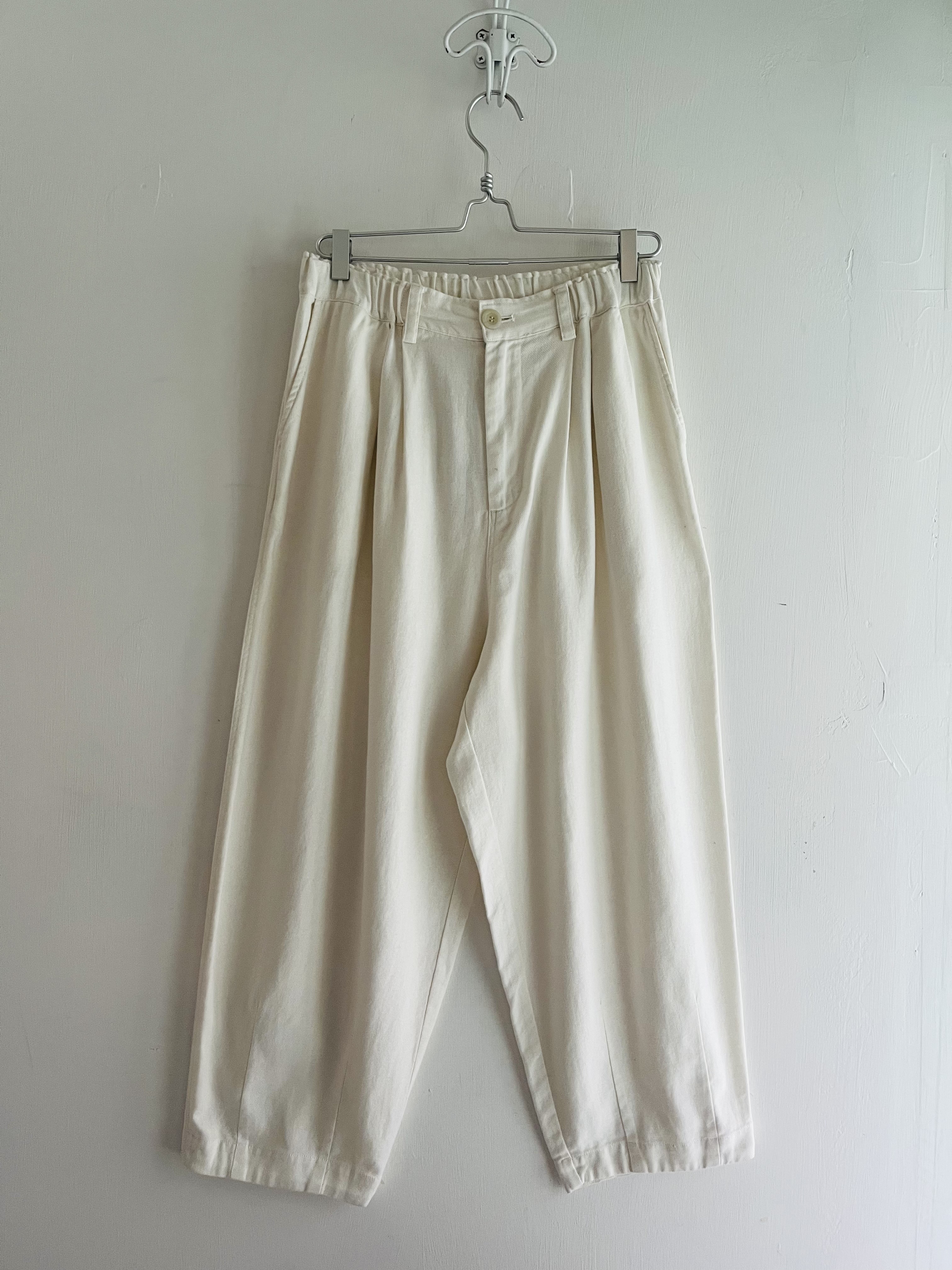 nachukara白色半橡筋闊褲