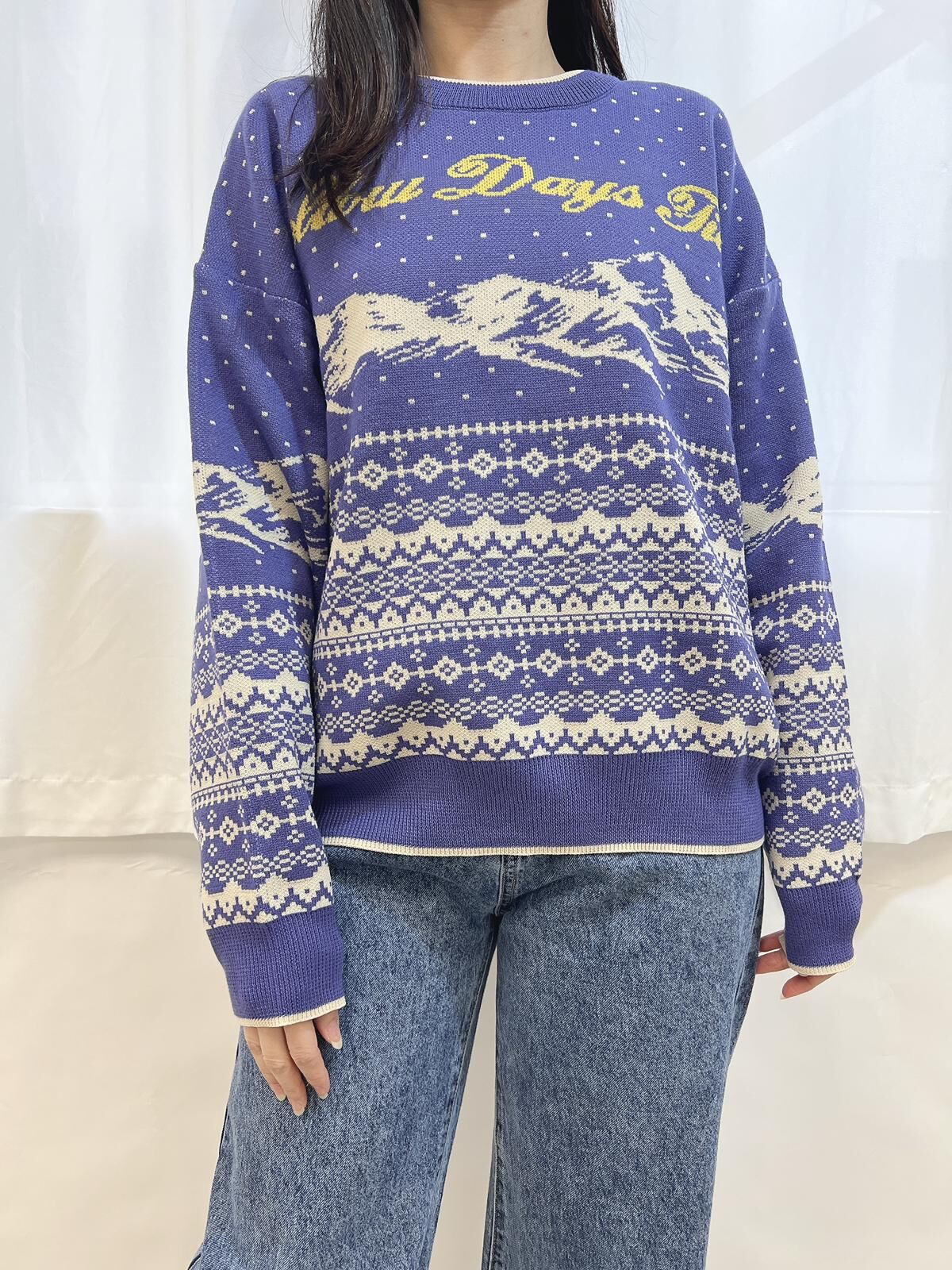 SM2 山形圖案提花針織 TOP