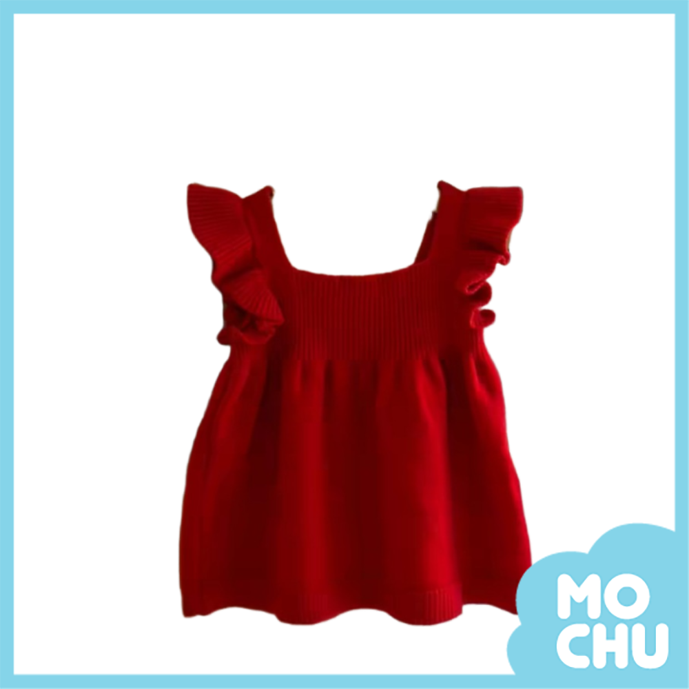 木耳邊針織背心裙(三色)