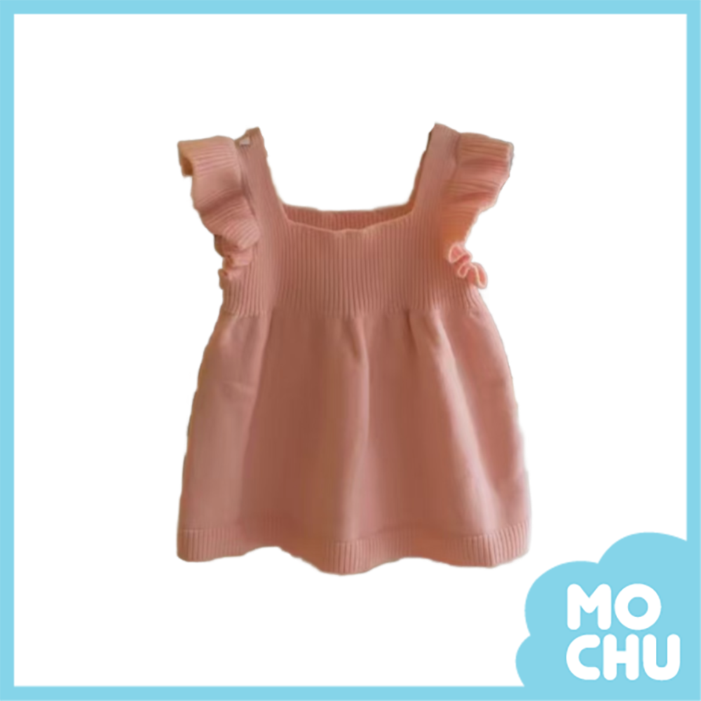 木耳邊針織背心裙(三色)