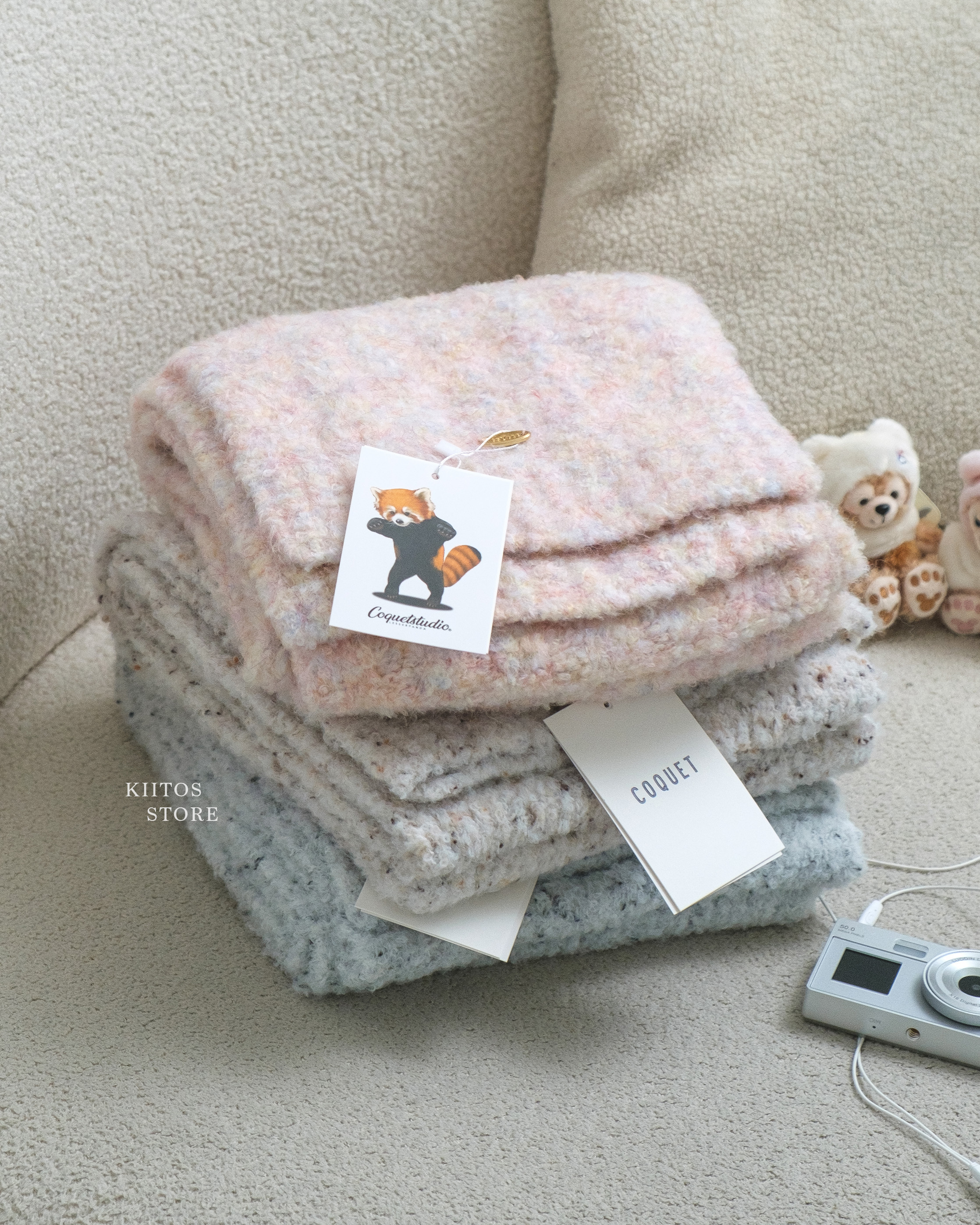 【今日特惠】韓國品牌 COQUET 雪花圈圈漸層混紡羊毛圍巾