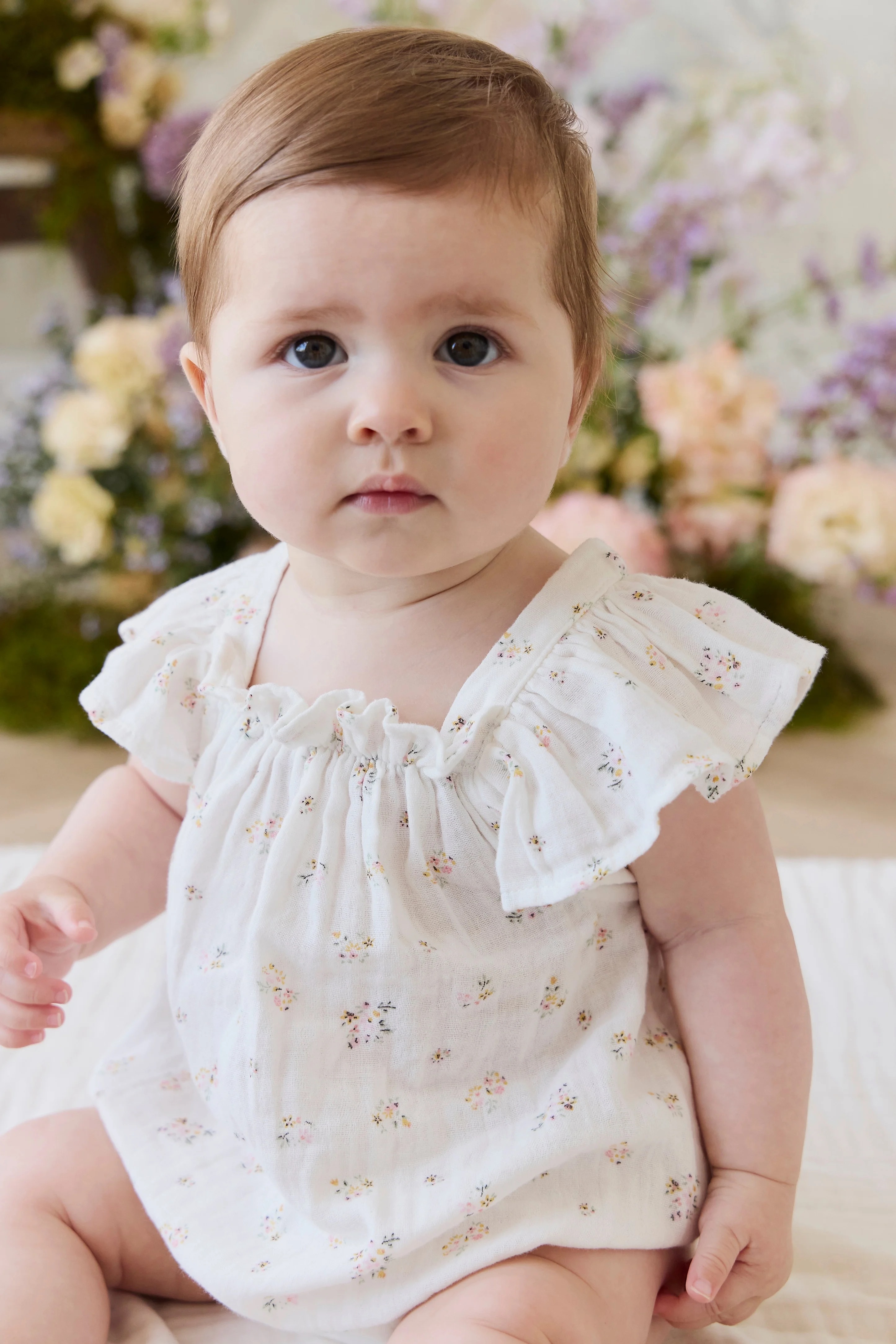 【預購】JAMIE KAY -Organic Cotton Muslin Harriet Playsuit（Ayla Whisper）