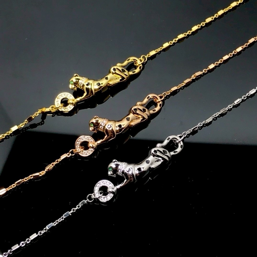 18k ct panthère”經典半鑽獵豹高奢華定製手鍊