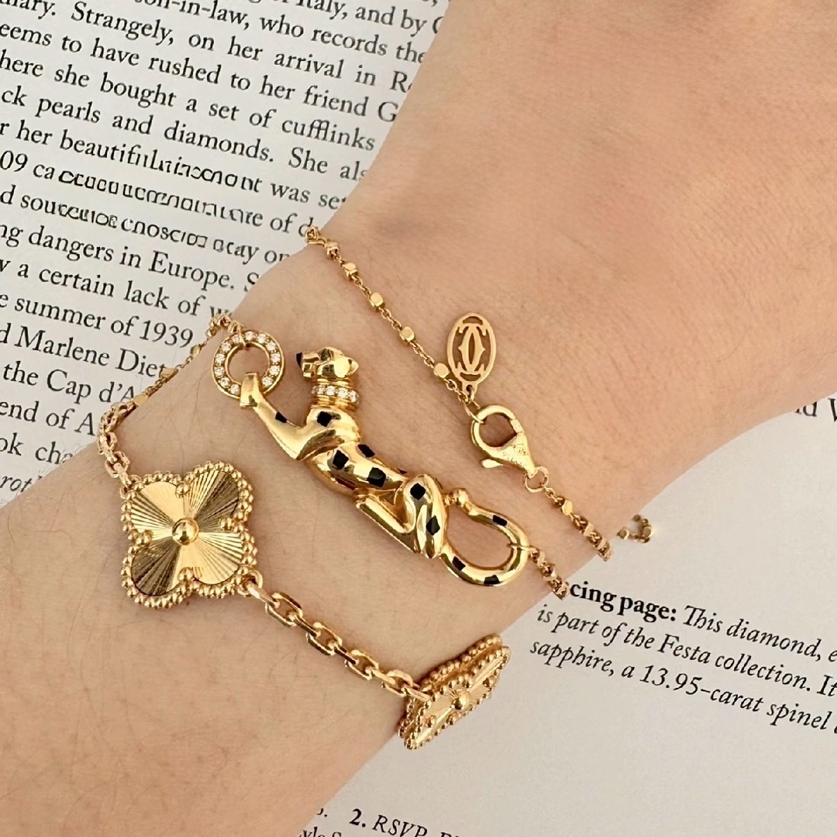 18k ct panthère”經典半鑽獵豹高奢華定製手鍊