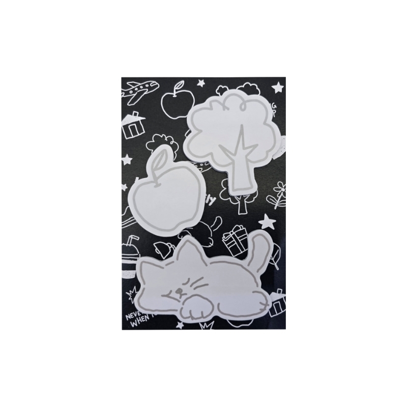 韓國風造型便利貼組/黑白插畫 20張×3種