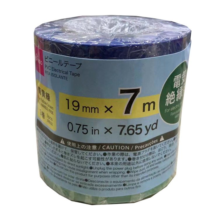 絕緣膠帶/藍黃綠 3入 19mm×7m