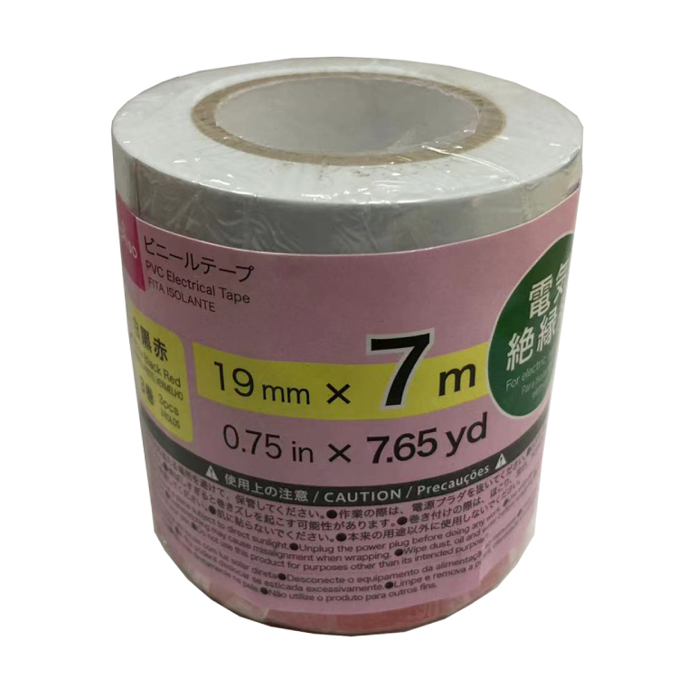 絕緣膠帶/黑白紅 3入 19mm×7m