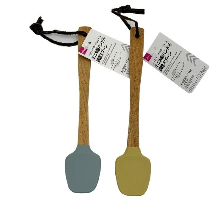 料理勺/木柄矽膠 方 3.9×1.5×21.2cm