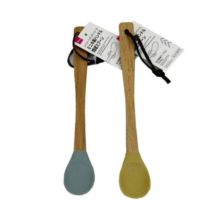料理勺/木柄矽膠 圓 3.3×2.7×20.7cm