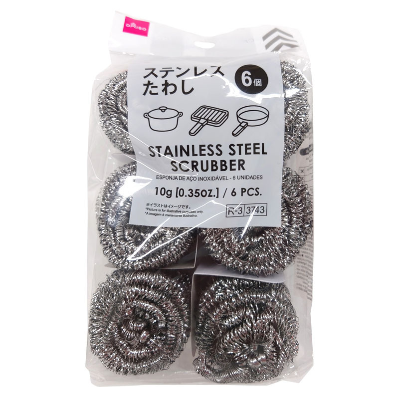 廚用不鏽鋼洗刷鋼絲球/6入