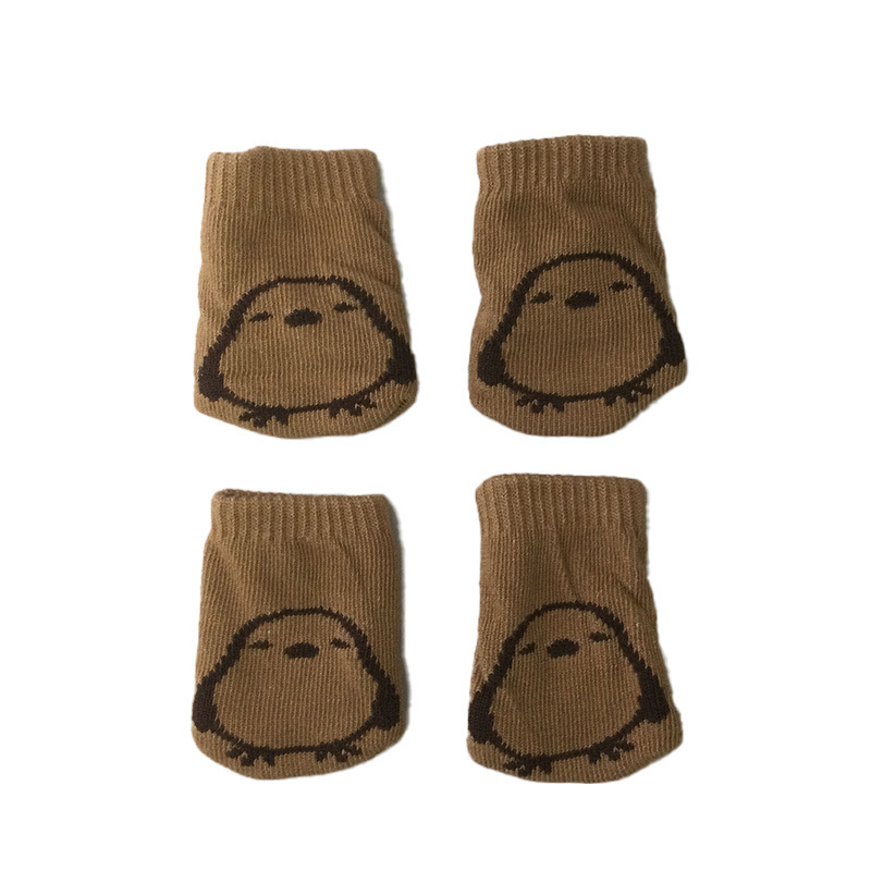 椅腳套/雪雀 棕 6.5×8cm 4入