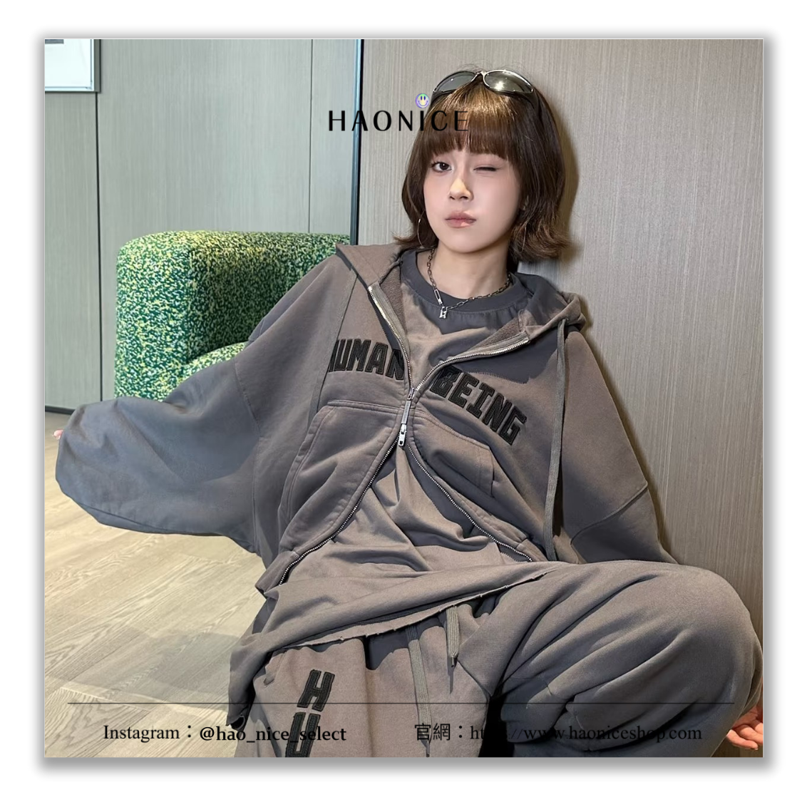 【HAO NICE】重磅質感✨上海經銷商Balenciaga 巴黎世家🔥貼布logo字母 高級灰 雙向拉鍊 長袖 連帽外套 短版