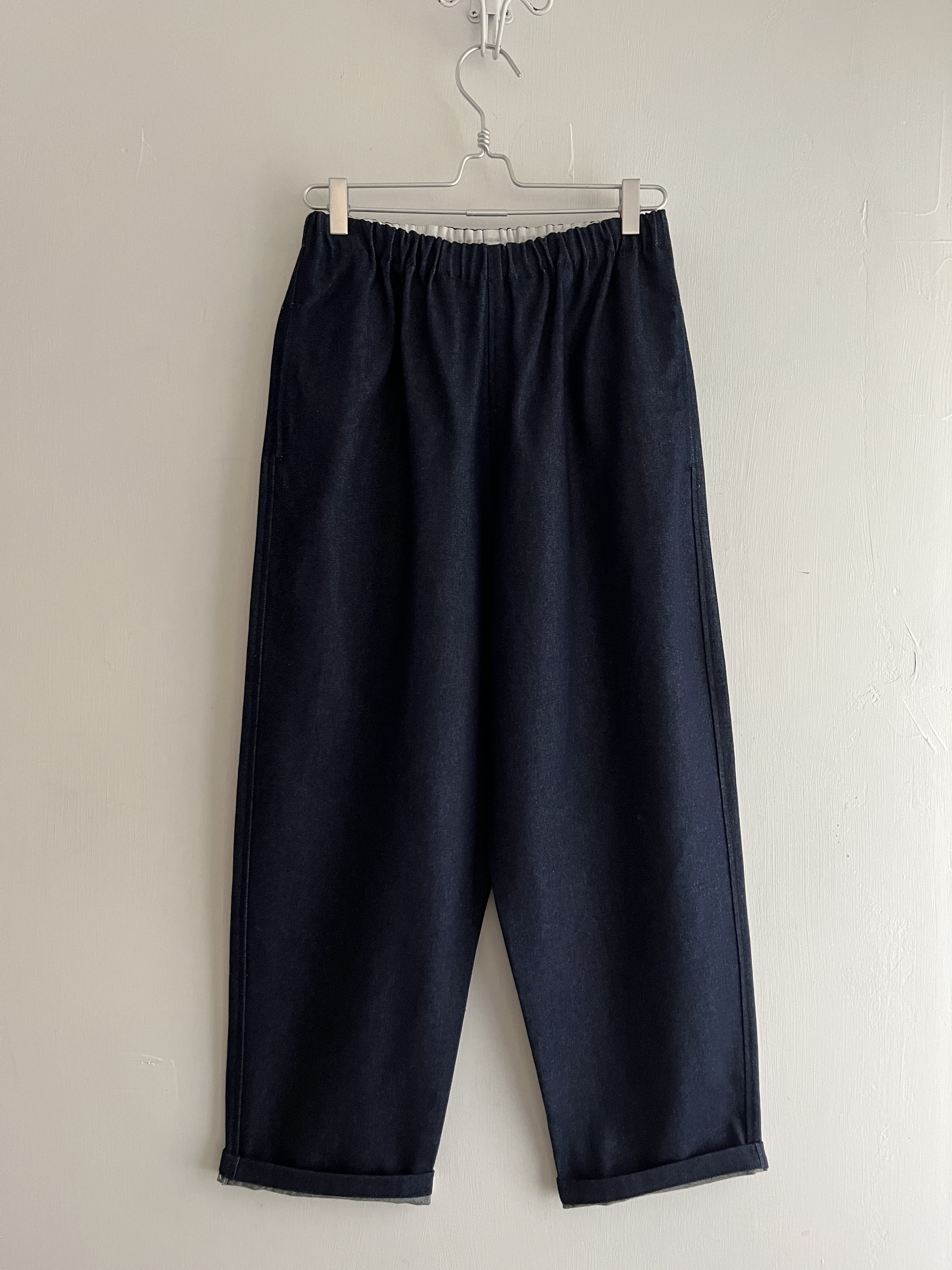 ynir藍色全橡筋牛仔褲